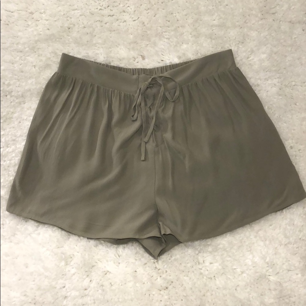 New Woven Olive Shorts